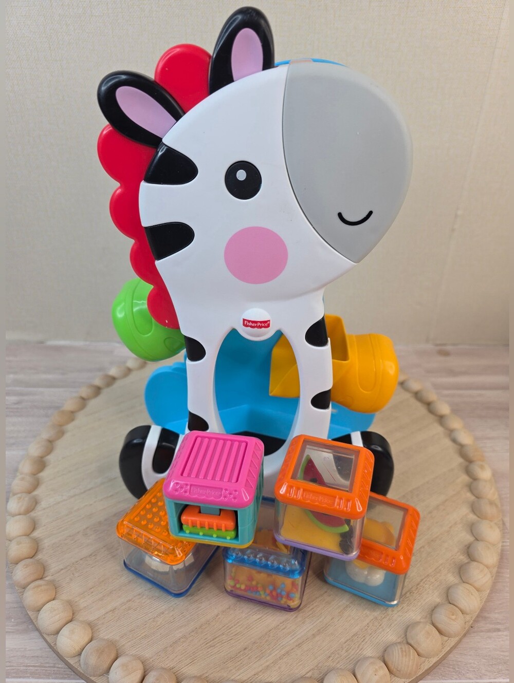 Fisher-Price Peek A Boo Block Zebra Stacking Activity Toy
